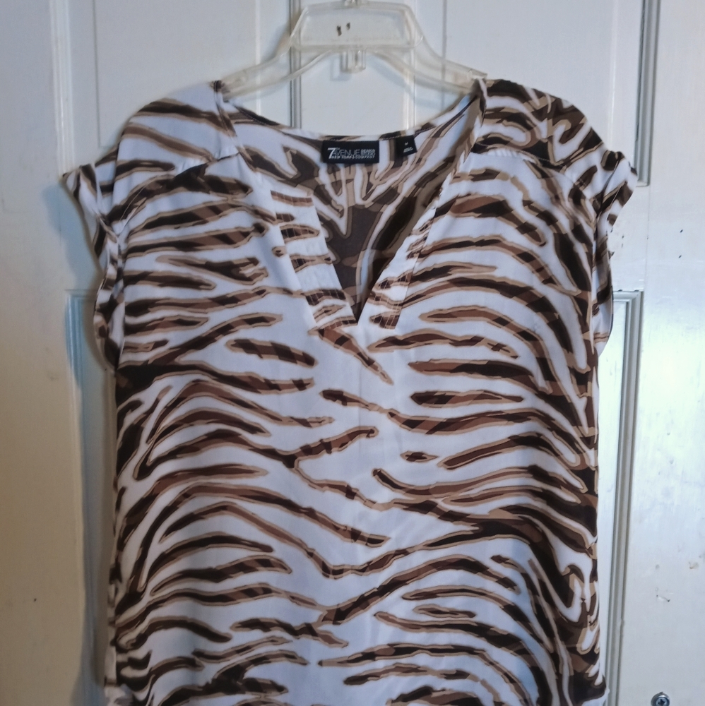 V cut neck short sleeve blouse